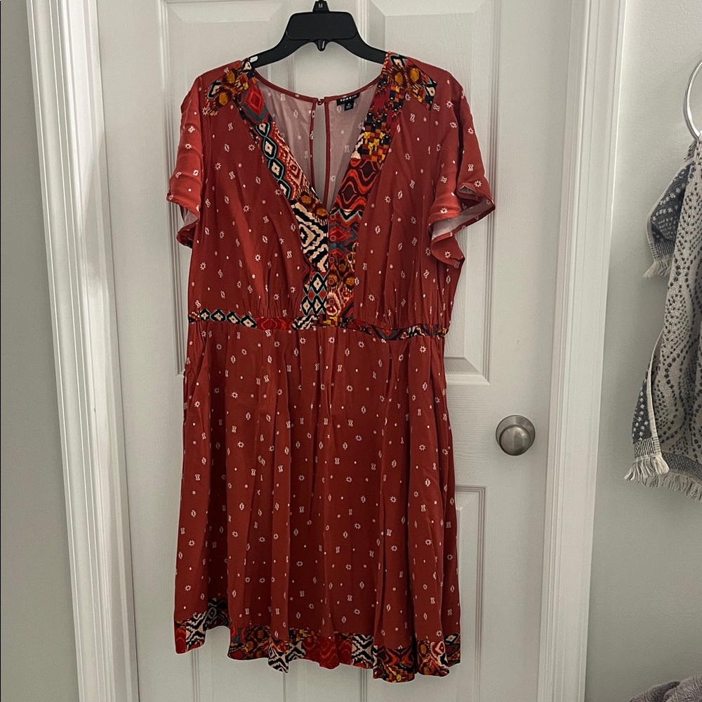 Torrid Red and Black Patterned Mini Dress